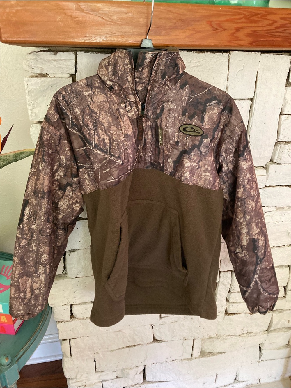 Drake Brown Camo Half-Zip Kids Hoodie